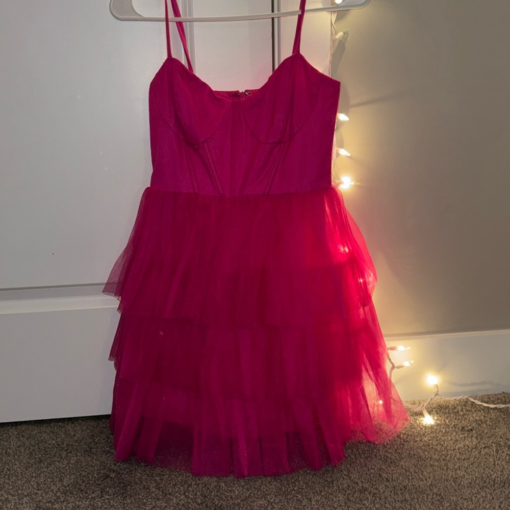 pink tulle hoco dress from lulus
